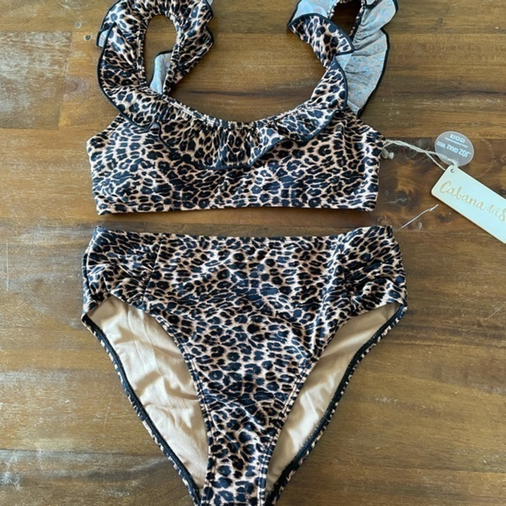 Cabana del‎ Sol leopard print high waist bikini M